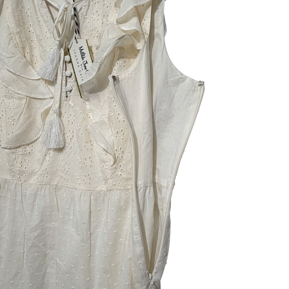 Matilda Jane Joanna Gaines Sweet Dress Eyelet Prairie Ruffles Midi Cream Boho M - Picture 11 of 11